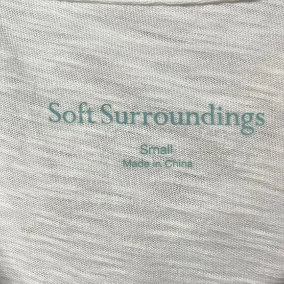 NWOT Soft Surroundings Danielle Button Top Tunic S Asymmetrical Hem 3/4 Sleeves - Picture 7 of 8